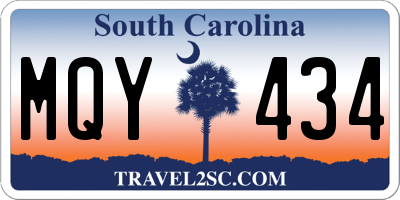 SC license plate MQY434