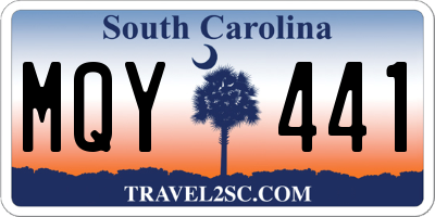 SC license plate MQY441