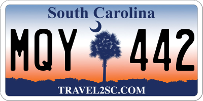 SC license plate MQY442