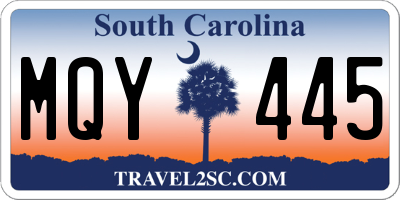SC license plate MQY445