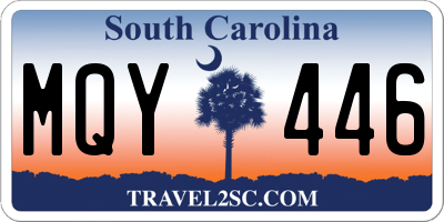 SC license plate MQY446