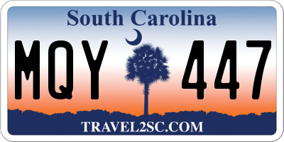 SC license plate MQY447