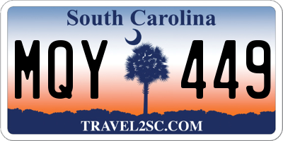 SC license plate MQY449