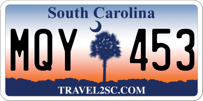 SC license plate MQY453