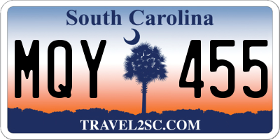 SC license plate MQY455