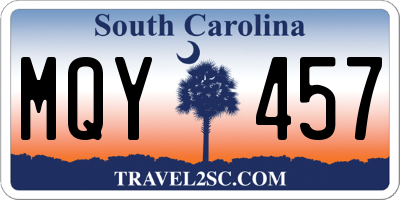 SC license plate MQY457