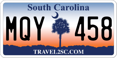 SC license plate MQY458