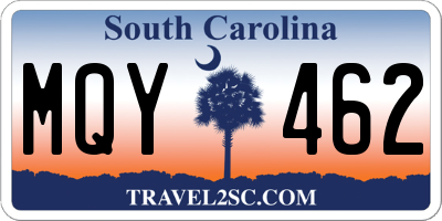SC license plate MQY462