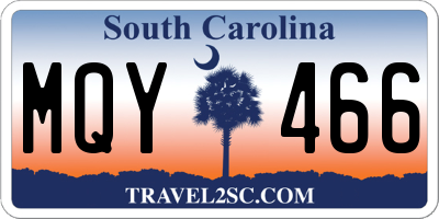 SC license plate MQY466