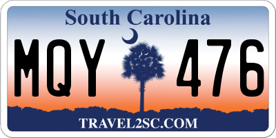 SC license plate MQY476