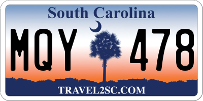SC license plate MQY478
