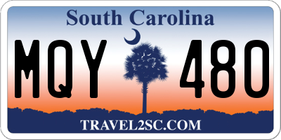 SC license plate MQY480