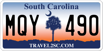 SC license plate MQY490