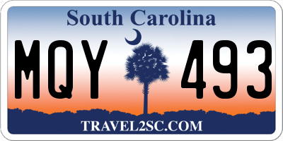 SC license plate MQY493