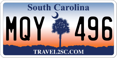 SC license plate MQY496