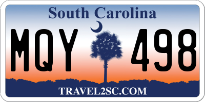 SC license plate MQY498