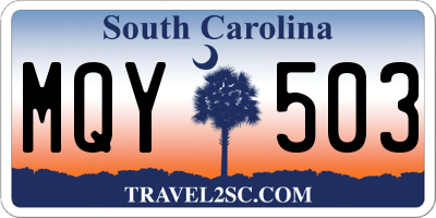 SC license plate MQY503
