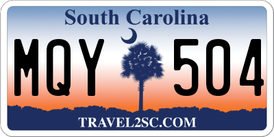 SC license plate MQY504