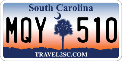 SC license plate MQY510