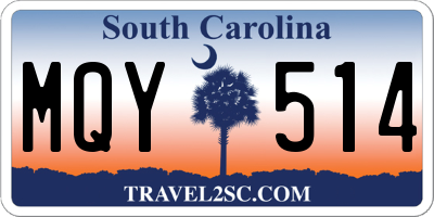 SC license plate MQY514