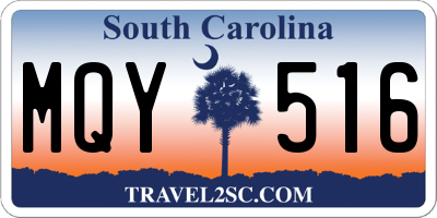 SC license plate MQY516