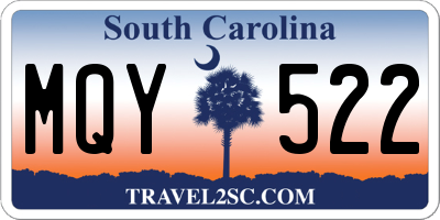 SC license plate MQY522