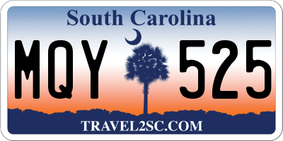 SC license plate MQY525