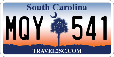 SC license plate MQY541