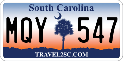 SC license plate MQY547