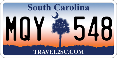 SC license plate MQY548