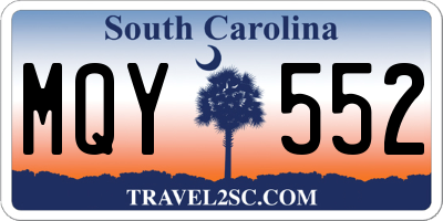 SC license plate MQY552