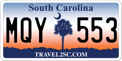 SC license plate MQY553