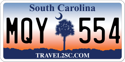 SC license plate MQY554