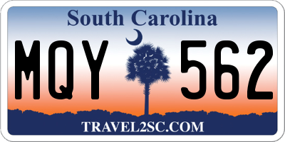 SC license plate MQY562