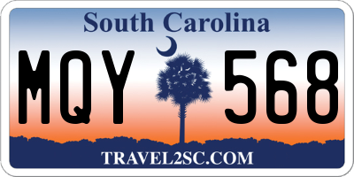SC license plate MQY568