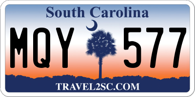 SC license plate MQY577