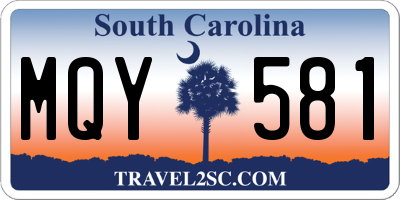 SC license plate MQY581