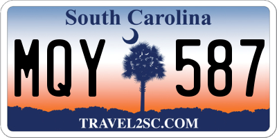 SC license plate MQY587