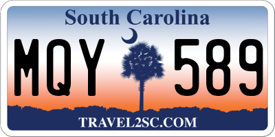 SC license plate MQY589