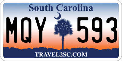 SC license plate MQY593