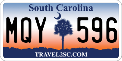 SC license plate MQY596