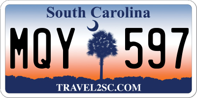 SC license plate MQY597