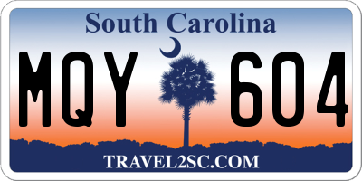 SC license plate MQY604