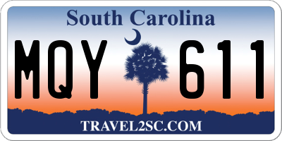 SC license plate MQY611
