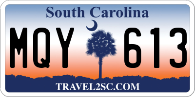 SC license plate MQY613