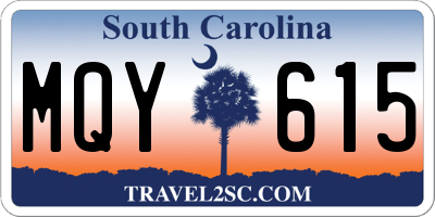 SC license plate MQY615