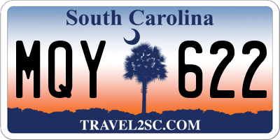 SC license plate MQY622