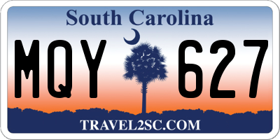 SC license plate MQY627