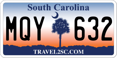 SC license plate MQY632