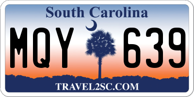SC license plate MQY639